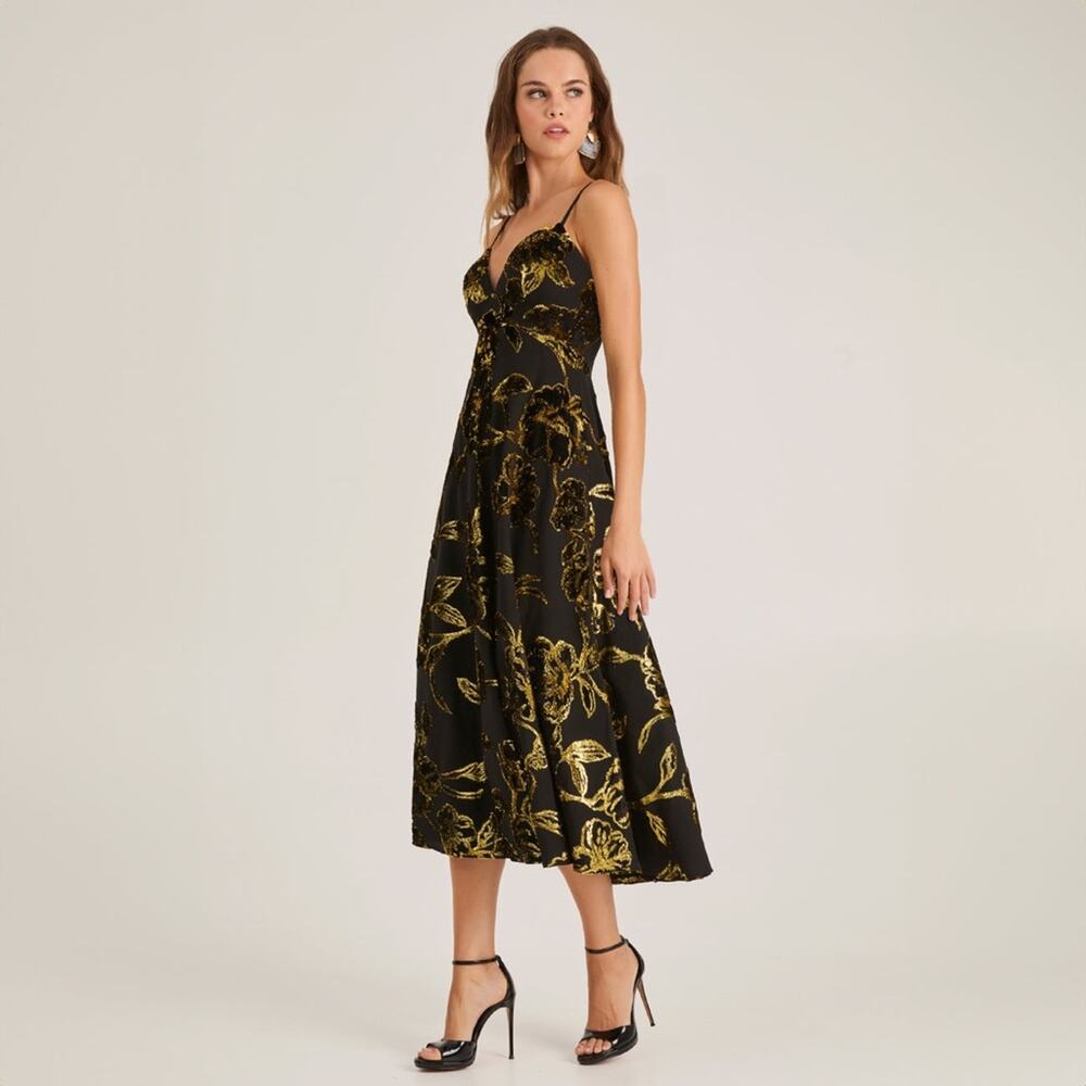Helsi Edith Metallic Floral Midi Dress S - Picture 10 of 10